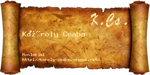 Károly Csaba névjegykártya