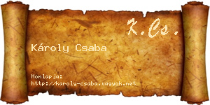 Károly Csaba névjegykártya