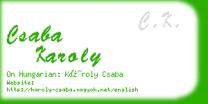 csaba karoly business card